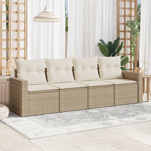 vidaXL Garden Sofa Set Beige, Cream White