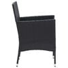 vidaXL Dining Set Black PE Rattan, Steel, Fabric, Glass, Aluminum Medium