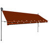 vidaXL Retractable Awning Orange and Brown Polyester with PU coating, Steel