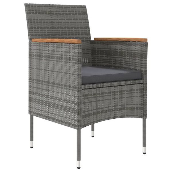 vidaXL Garden Dining Set Grey and black