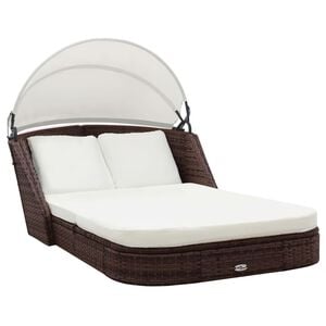 vidaXL Sun Lounger Brown