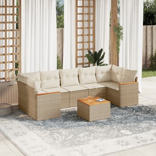 vidaXL Garden Sofa Set Beige