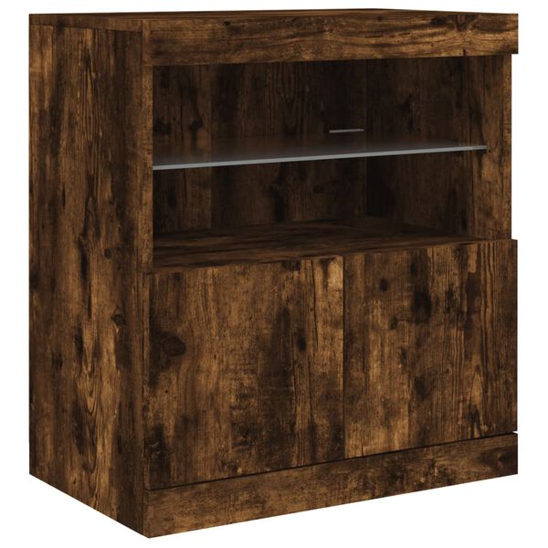 vidaXL Sideboard Smoked Oak Engineered Wood, Glass Medium Sideboard