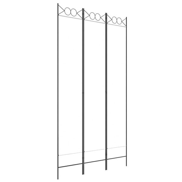 vidaXL 3-Panel Room Divider White 47.2"x86.6" Fabric