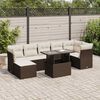 vidaXL Garden Sofa Set Brown PE Rattan 8 Piece Set Adjustable Foot Pegs