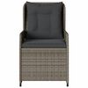 vidaXL Reclining Garden Chair Grey PE rattan, powder-coated steel Single