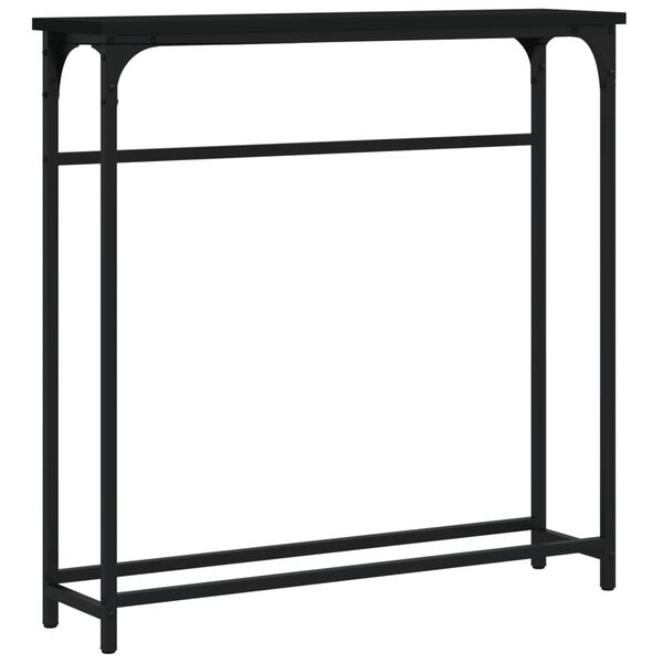 vidaXL Console Table Black Engineered wood, metal Narrow Adjustable Feet