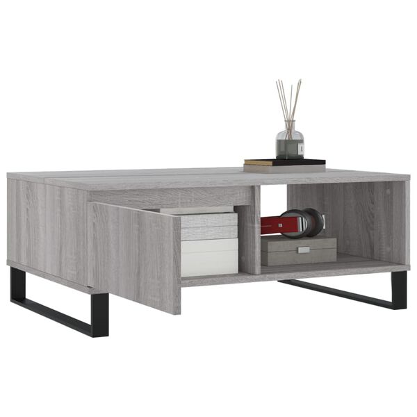 vidaXL Coffee Table Gray Sonoma Engineered wood, Iron Medium