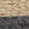 vidaXL Area Rug Natural, Dark Grey Braided Jute 47.2 in Diameter