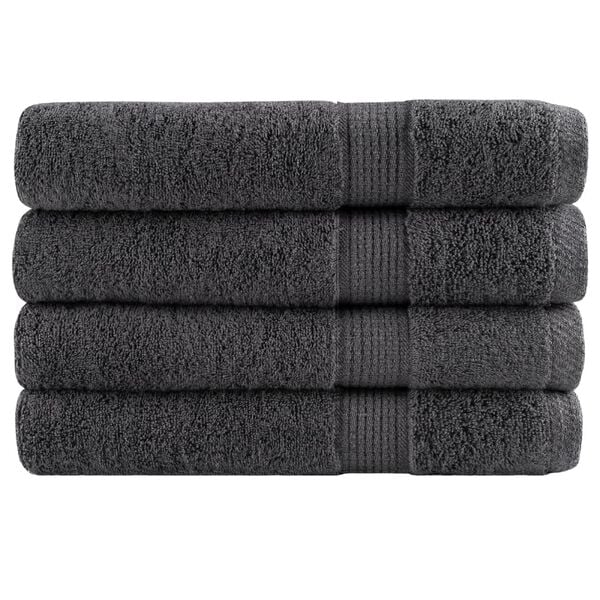 vidaXL Towel Set of 4 Anthracite 100% cotton 39.4 x 78.7 in