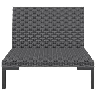 vidaXL Patio Sofa with Cushions Half Round Poly Rattan