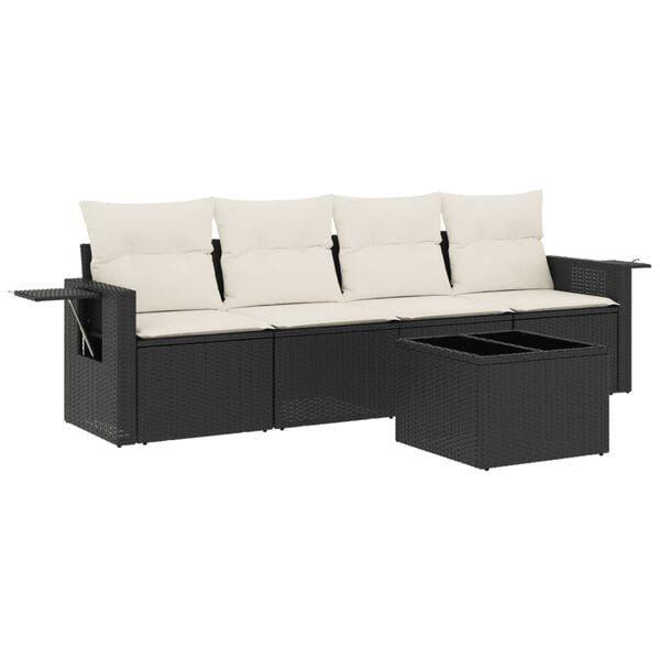 vidaXL Garden Sofa Set Black