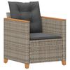 vidaXL Garden Chair Grey PE rattan, powder-coated steel, solid acacia wood