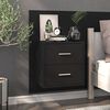 vidaXL Wall-mounted Bedside Cabinet Black Engineered wood Standard