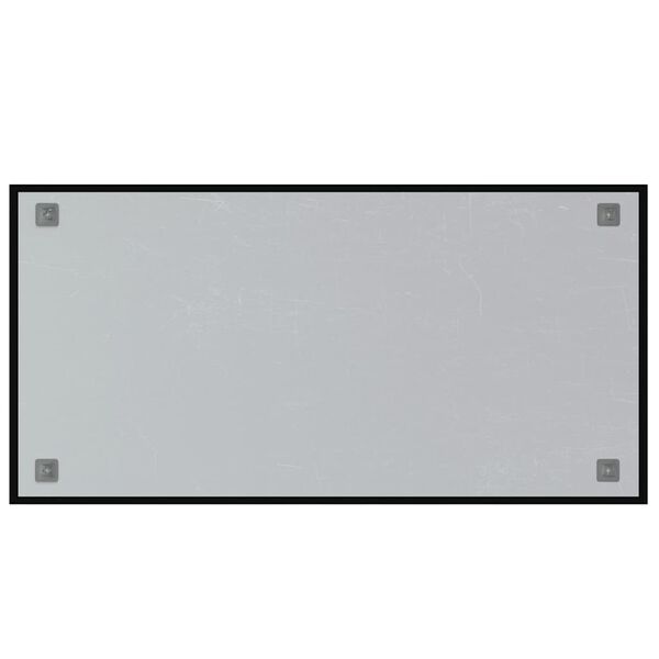 vidaXL Wall-mounted Magnetic Board Black 39.4"x19.7" Tempered Glass