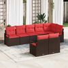 vidaXL Sofa Set 8 pcs Brown Poly Rattan