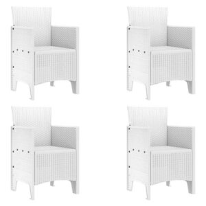vidaXL Garden Chair 4 pcs White 53 x 49 x 85 cm PP