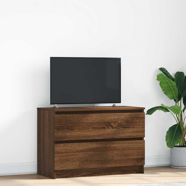 vidaXL TV Cabinet Brown Oak Engineered Wood 31.5 x 13.8 x 21.3 in