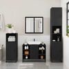 vidaXL Bathroom Furniture Set Black Engineered wood, metal, glass Large