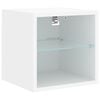 vidaXL TV Wall Cabinet White Engineered wood, glass
