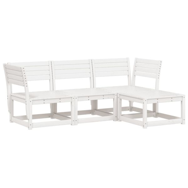 vidaXL Garden Lounge Set White Solid Pine Wood Medium Modular