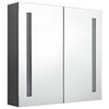 vidaXL Bathroom Cabinet Grey MDF board with melamine finish, glass Medium