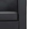 vidaXL Sofa Black PVC, Polyester, Cotton Small Durable Sofa