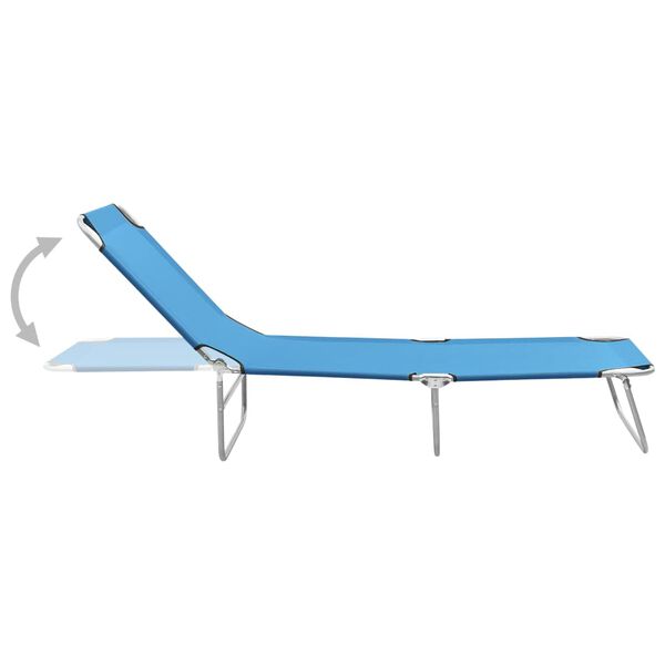vidaXL Sun Lounger Turquoise Blue Oxford fabric, Powder-coated steel