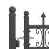 vidaXL Fence Gate with Spear Top Black 120.1"x 49.2" Powder-coated Steel