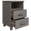 vidaXL Bedside Cabinet Set of 2 Light grey Solid pine wood, MDF Standard