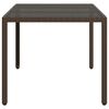 vidaXL Garden Table Brown Poly rattan, powder-coated steel, tempered glass
