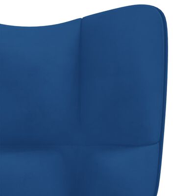 vidaXL Rocking Chair Blue Velvet