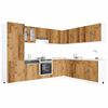 vidaXL Kitchen Cabinet Set Old Wood Engineered Wood and Glass 14-Piece Set