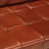 vidaXL Sofa Brown Goat Leather, Powder-Coated Steel 3-seater Industrial
