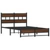 vidaXL Bed Frame Brown Oak Steel, Engineered Wood Full Bed Frame