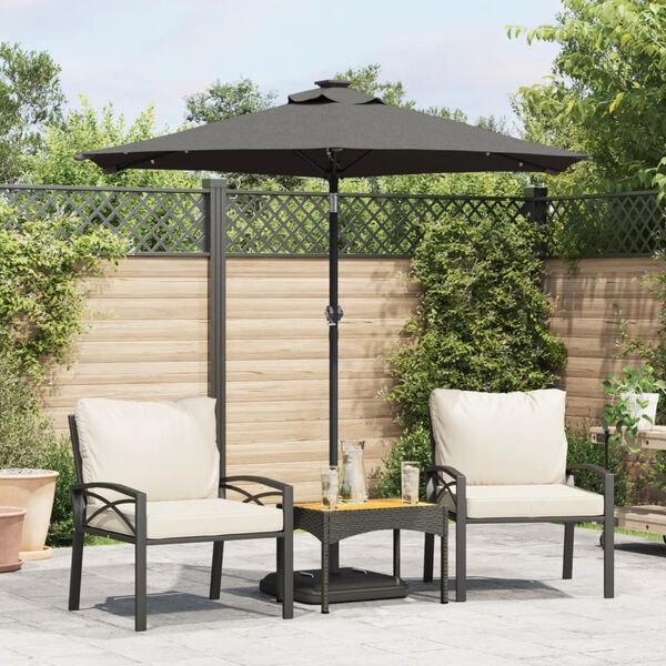 vidaXL Garden Parasol Anthracite Steel, Polyester Large Tiltable