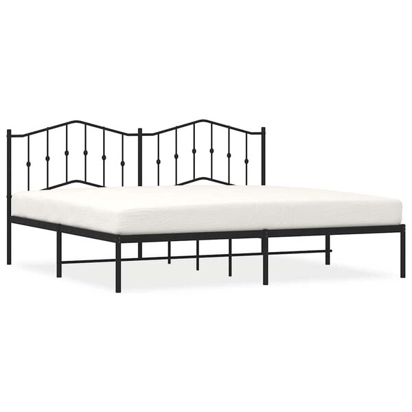 vidaXL Bed Frame Black Steel Full Bed Frame Rectangular Modern