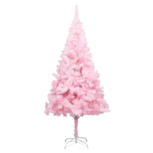 vidaXL Artificial Pre-lit Christmas Tree with Ball Set Pink 94.5" PVC