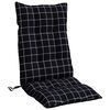 vidaXL Highback Chair Cushion Set of 2 Black Check Pattern