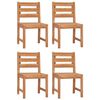 vidaXL Garden Chair Set of 4 Warm brown Solid teak wood Standard