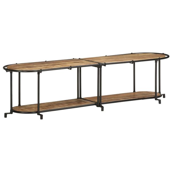 vidaXL TV Cabinet Brown and black Solid rough mango wood, iron Large