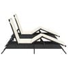 vidaXL Sun Lounger Black PE Rattan Standard Adjustable Footrests