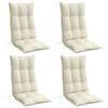 vidaXL Highback Chair Cushion Set of 4 Cream