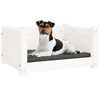 vidaXL Dog Bed White Solid pine wood 21.9 x 17.9 x 11.0 in