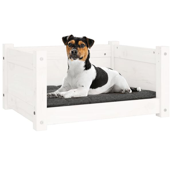 vidaXL Dog Bed White Solid pine wood 21.9 x 17.9 x 11.0 in