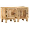 vidaXL Bedside Cabinet Set of 2 Rough Mango Solid Mango Wood Medium