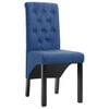 vidaXL Dining Chair Set of 4 Blue Fabric and Rubber wood Medium