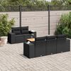 vidaXL Garden Sofa Set Black PE rattan