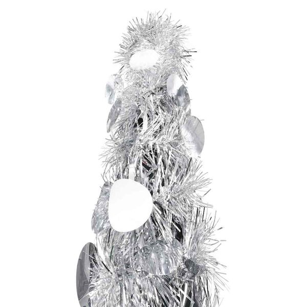 vidaXL Pop-up Christmas Tree Silver PET 47.2 in Collapsible