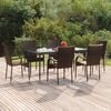 vidaXL Garden Dining Set Brown
